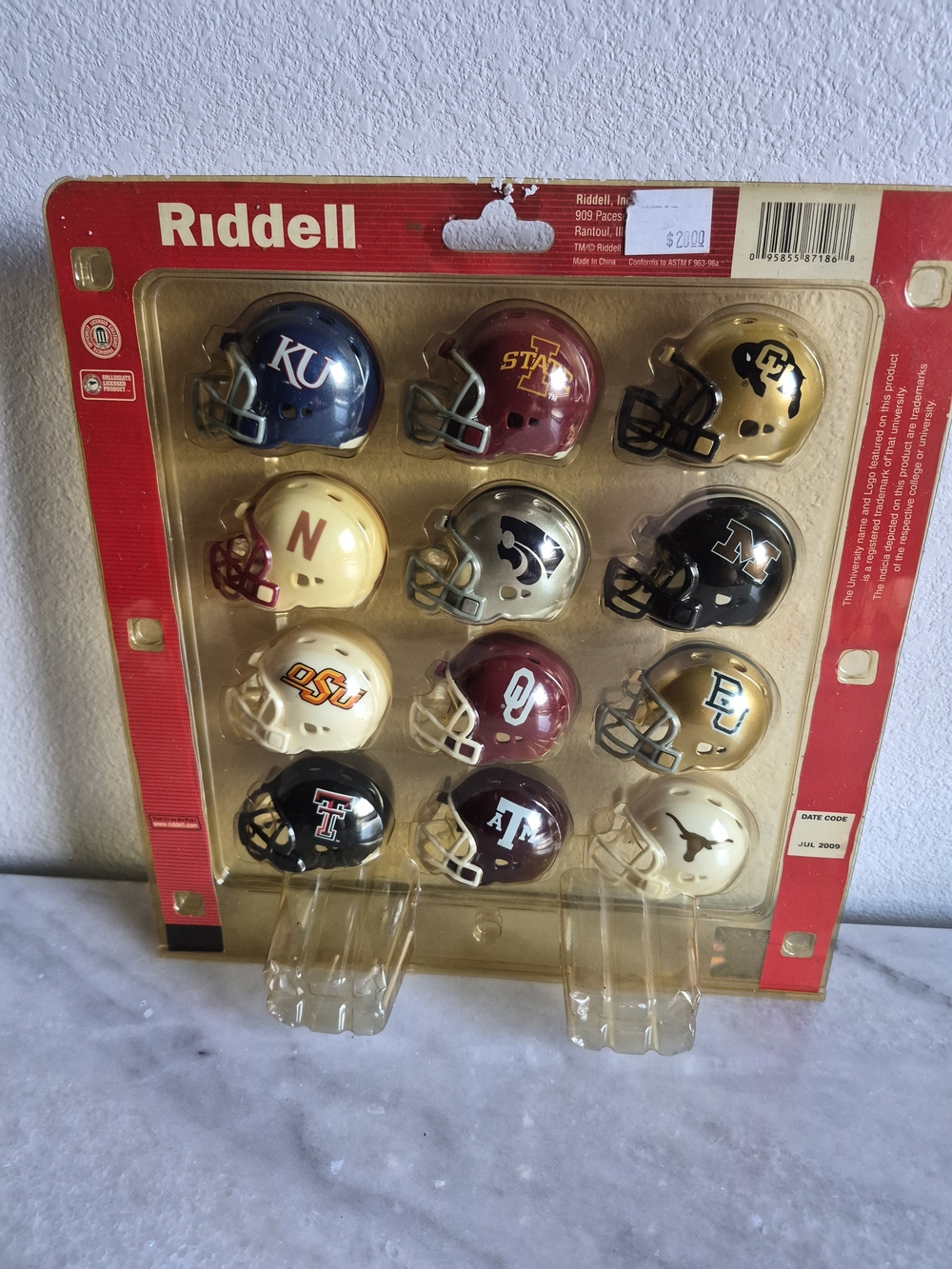 Vintage!! Big 12 Conference Riddell Revolution Pocket Size Helmet Set Pre-owned - Picture 2 of 3